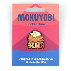 MOKUYOBI Enamel Brunch Jacket Flare Pin NWT
